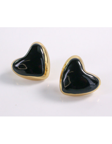 Kolczyki SERCE SERCA CZARNE STAL CHIRURGICZNA...