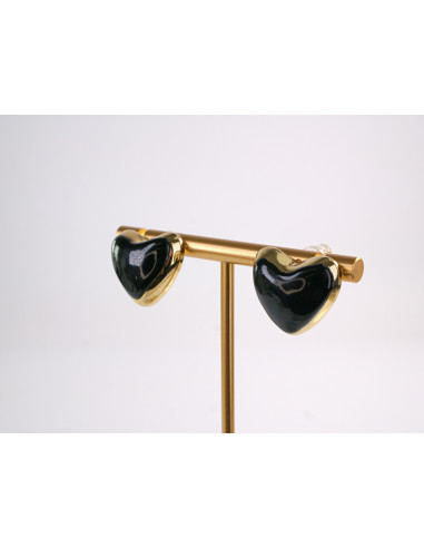 Kolczyki SERCE SERCA CZARNE STAL CHIRURGICZNA...