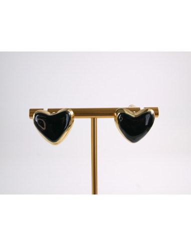 Kolczyki SERCE SERCA CZARNE STAL CHIRURGICZNA...