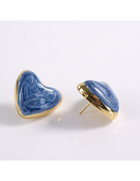 Kolczyki SERCE SERCA  STAL CHIRURGICZNA  LOLITA AKCESORIA NIEBIESKI