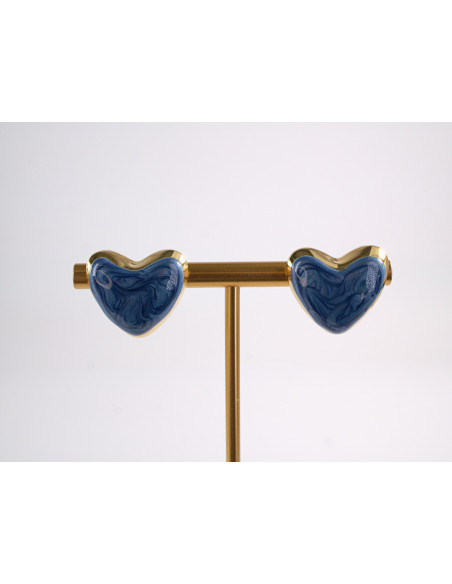 Kolczyki SERCE SERCA  STAL CHIRURGICZNA  LOLITA AKCESORIA NIEBIESKI