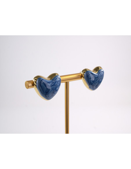 Kolczyki SERCE SERCA  STAL CHIRURGICZNA  LOLITA AKCESORIA NIEBIESKI