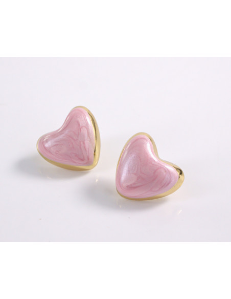 Kolczyki SERCE SERCA STAL CHIRURGICZNA  LOLITA AKCESORIA RÓŻOWY