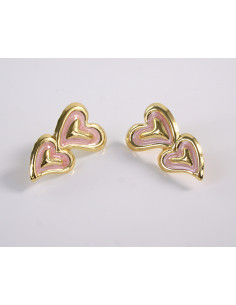 Kolczyki PODWÓJNE SERCE SERCA SERDUSZKO STAL CHIRURGICZNA...