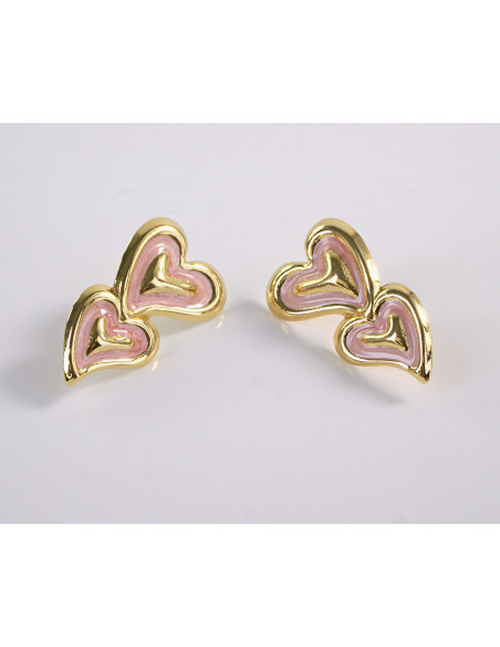 Kolczyki PODWÓJNE SERCE SERCA SERDUSZKO STAL CHIRURGICZNA  LOLITA AKCESORIA