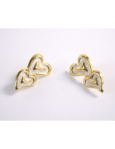 Kolczyki PODWÓJNE SERCE SERCA SERDUSZKO STAL CHIRURGICZNA...