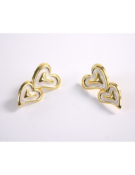 Kolczyki PODWÓJNE SERCE SERCA SERDUSZKO STAL CHIRURGICZNA  LOLITA AKCESORIA