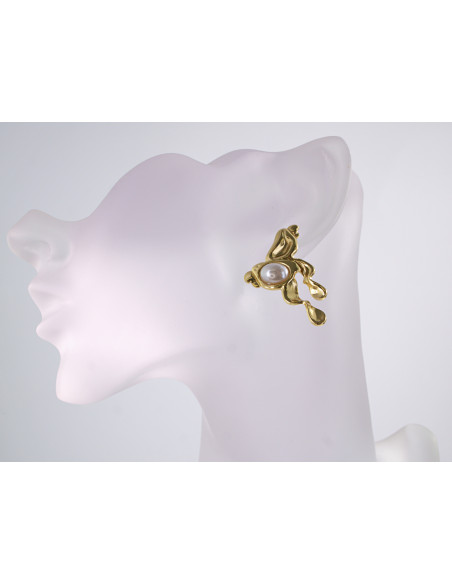 Kolczyki ZŁOTE ASYMETRYCZNE ZAWIJASY  STAL CHIRURGICZNA  LOLITA AKCESORIA