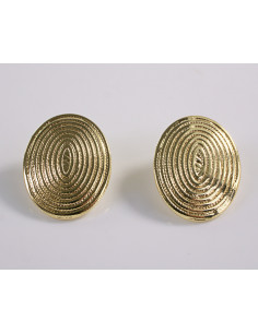 Kolczyki ZŁOTE BLASZKI TŁOCZONA ELIPSA STAL CHIRURGICZNA...