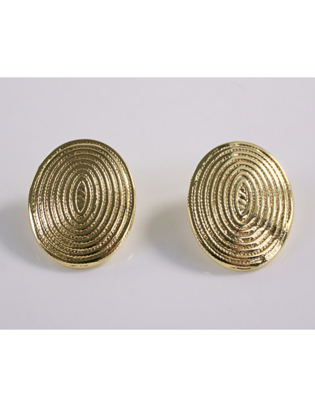 Kolczyki ZŁOTE BLASZKI TŁOCZONA ELIPSA STAL CHIRURGICZNA  LOLITA AKCESORIA