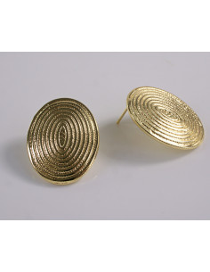 Kolczyki ZŁOTE BLASZKI TŁOCZONA ELIPSA STAL CHIRURGICZNA... 2
