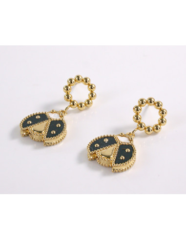 Kolczyki BIEDRONKA CZARNE BIEDRONKI  STAL...