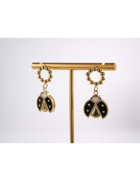 Kolczyki BIEDRONKA CZARNE BIEDRONKI  STAL CHIRURGICZNA  LOLITA AKCESORIA