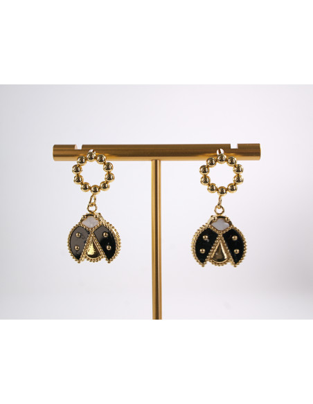 Kolczyki BIEDRONKA CZARNE BIEDRONKI  STAL CHIRURGICZNA  LOLITA AKCESORIA