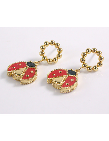 Kolczyki BIEDRONKA CZERWONE BIEDRONKI  STAL CHIRURGICZNA  LOLITA AKCESORIA