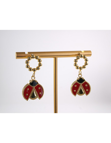 Kolczyki BIEDRONKA CZERWONE BIEDRONKI  STAL CHIRURGICZNA  LOLITA AKCESORIA