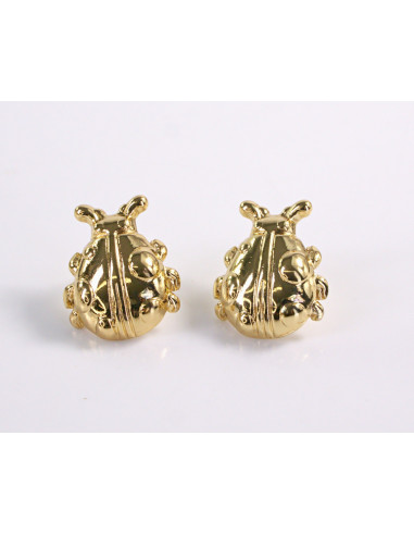 Kolczyki BIEDRONKA ZŁOTE  BIEDRONKI  STAL...