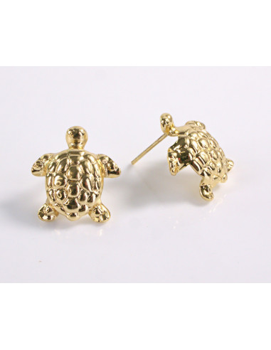 Kolczyki ŻÓŁW ŻÓŁWIE ZŁOTE ŻÓŁWIE  STAL...