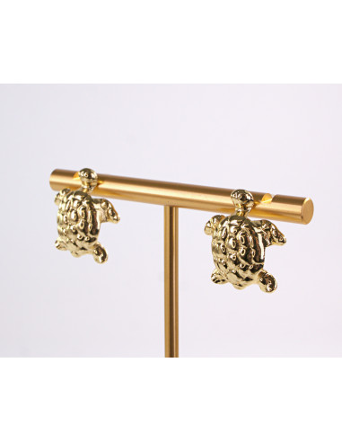 Kolczyki ŻÓŁW ŻÓŁWIE ZŁOTE ŻÓŁWIE  STAL...