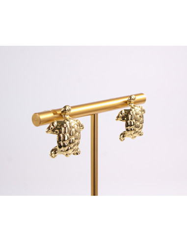 Kolczyki ŻÓŁW ŻÓŁWIE ZŁOTE ŻÓŁWIE  STAL...