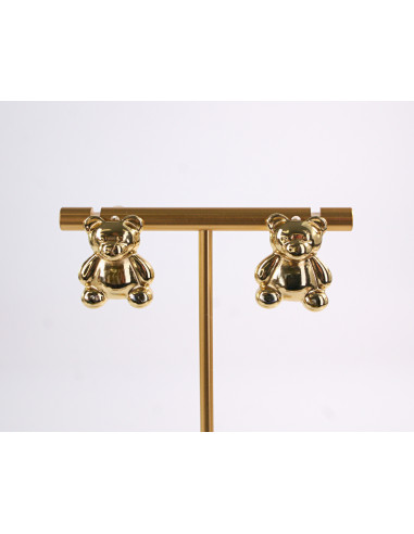 Kolczyki MIŚ NIEDZWIADEK ZŁOTE MISIE  STAL...