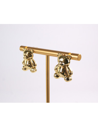 Kolczyki MIŚ NIEDZWIADEK ZŁOTE MISIE  STAL...