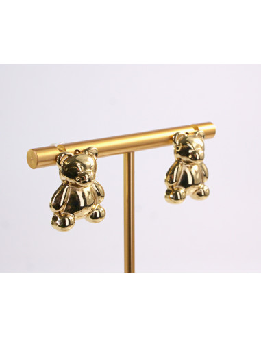 Kolczyki MIŚ NIEDZWIADEK ZŁOTE MISIE  STAL...