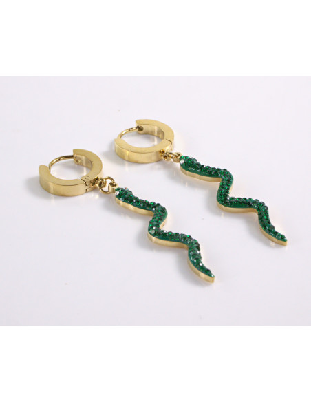 Kolczyki WĄŻ ZIELONY WĘŻE   STAL CHIRURGICZNA  LOLITA AKCESORIA