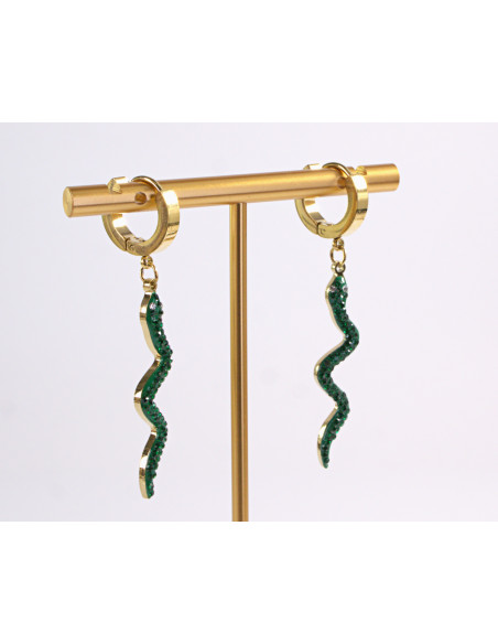 Kolczyki WĄŻ ZIELONY WĘŻE   STAL CHIRURGICZNA  LOLITA AKCESORIA