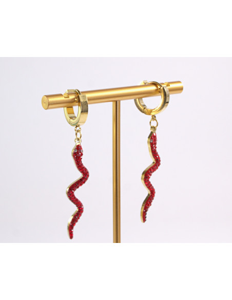 Kolczyki WĄŻ CZERWONY WĘŻE   STAL CHIRURGICZNA  LOLITA AKCESORIA