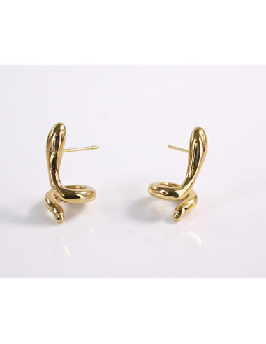 Kolczyki ZŁOTY  WĄŻ ZŁOTE  WĘŻE   STAL...