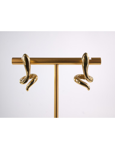 Kolczyki ZŁOTY  WĄŻ ZŁOTE  WĘŻE   STAL...