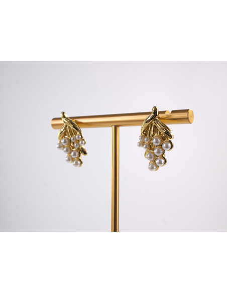 Kolczyki ZŁOTY KIŚĆ WINOGRON STAL CHIRURGICZNA  LOLITA AKCESORIA