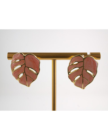 Kolczyki LIŚĆ LIŚĆ MONSTERA  STAL CHIRURGICZNA...