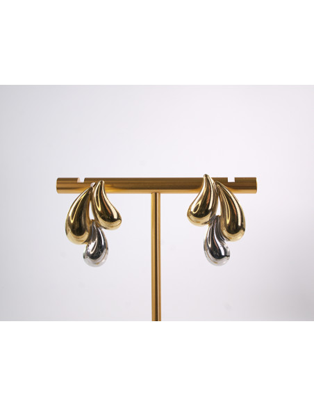 Kolczyki  ZŁOTO - SREBRNE ŁEZKI KROPLE STAL CHIRURGICZNA  LOLITA AKCESORIA