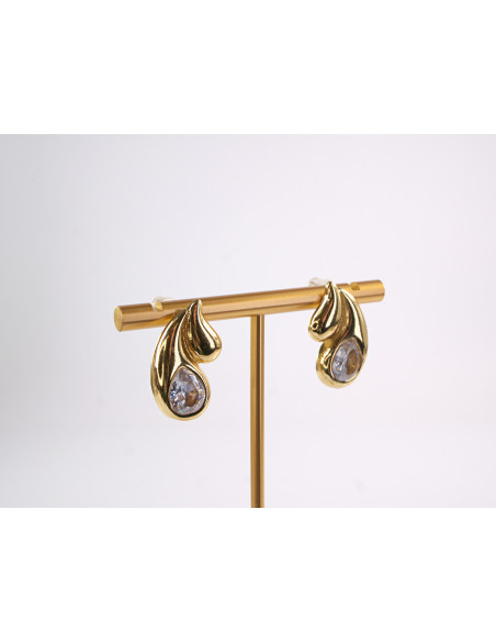 Kolczyki  ZŁOTE  ŁEZKI KROPLE Z OCZKIEM STAL CHIRURGICZNA  LOLITA AKCESORIA