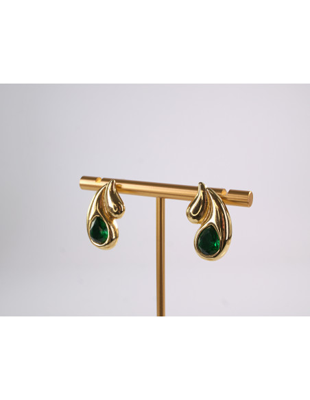 Kolczyki  ZŁOTE  ŁEZKI KROPLE Z OCZKIEM STAL CHIRURGICZNA  LOLITA AKCESORIA