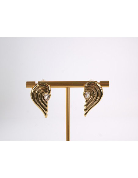 Kolczyki  ZŁOTE  ASYMETRYCZNE  Z OCZKIEM STAL CHIRURGICZNA  LOLITA AKCESORIA