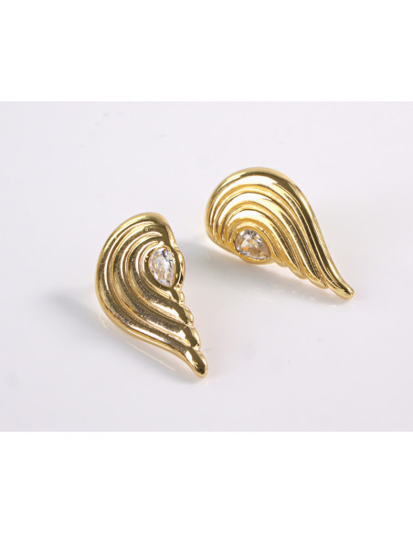 Kolczyki  ZŁOTE  ASYMETRYCZNE  Z OCZKIEM STAL CHIRURGICZNA  LOLITA AKCESORIA