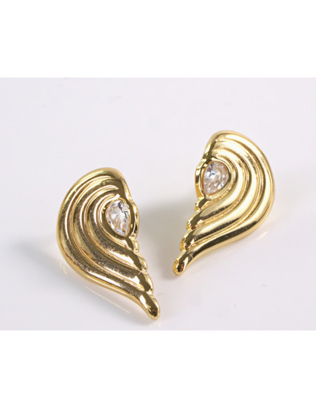 Kolczyki  ZŁOTE  ASYMETRYCZNE  Z OCZKIEM STAL CHIRURGICZNA  LOLITA AKCESORIA