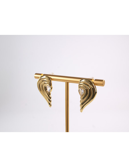 Kolczyki  ZŁOTE  ASYMETRYCZNE  Z OCZKIEM STAL CHIRURGICZNA  LOLITA AKCESORIA