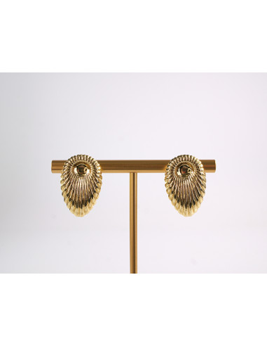 Kolczyki  ZŁOTE  ŁEZKI KROPLE  STAL...