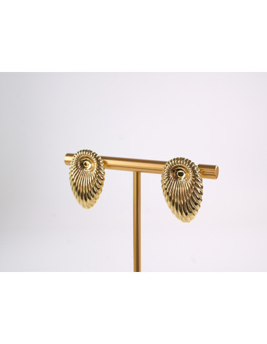 Kolczyki  ZŁOTE  ŁEZKI KROPLE  STAL...