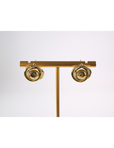 Kolczyki  WĘZEŁ SUPEŁ ZŁOTE WĘZEŁKI  STAL...