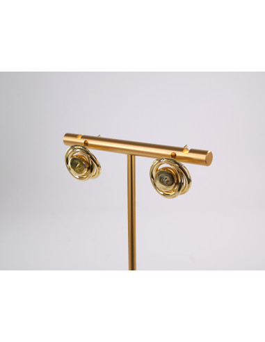 Kolczyki  WĘZEŁ SUPEŁ ZŁOTE WĘZEŁKI  STAL...