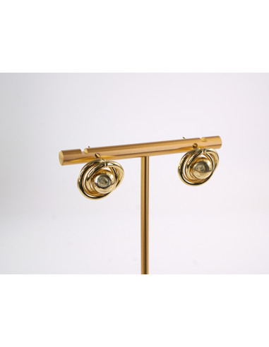 Kolczyki  WĘZEŁ SUPEŁ ZŁOTE WĘZEŁKI  STAL...