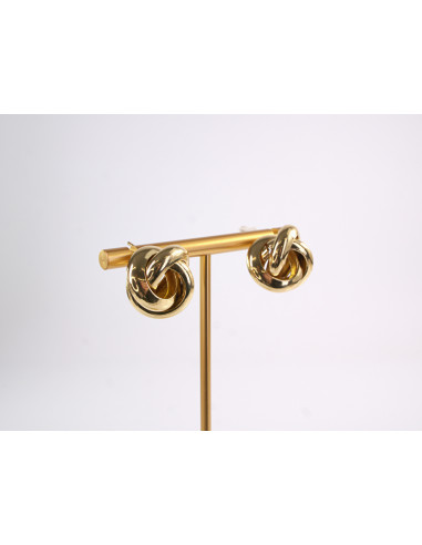 Kolczyki  WĘZEŁ SUPEŁ ZŁOTE WĘZEŁKI  STAL...