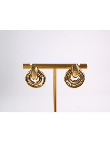 Kolczyki  WĘZEŁ SUPEŁ ZŁOTE WĘZEŁKI  STAL...