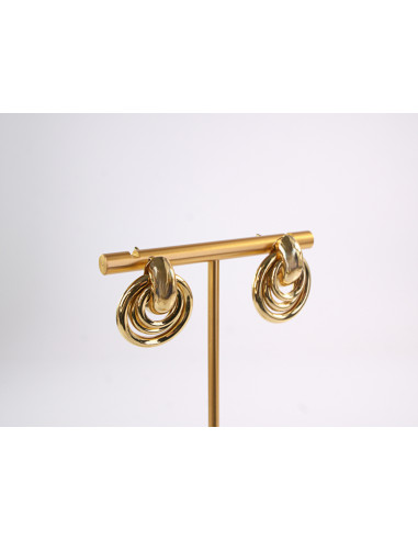 Kolczyki  WĘZEŁ SUPEŁ ZŁOTE WĘZEŁKI  STAL...