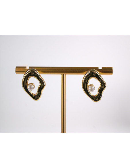 Kolczyki  ASYMETRYCZNA OSTRYGA Z PERŁĄ  STAL CHIRURGICZNA  LOLITA AKCESORIA